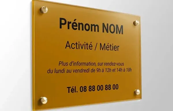 plaque professionnelle